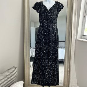 Polka Dot Print, Ruffle sleeves Maxi Dress Size S